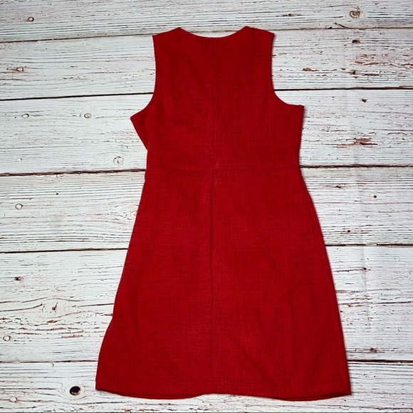 Madewell Texture & Thread Red Crosshatch Side-Tie Dress Sz S - Picture 11 of 14